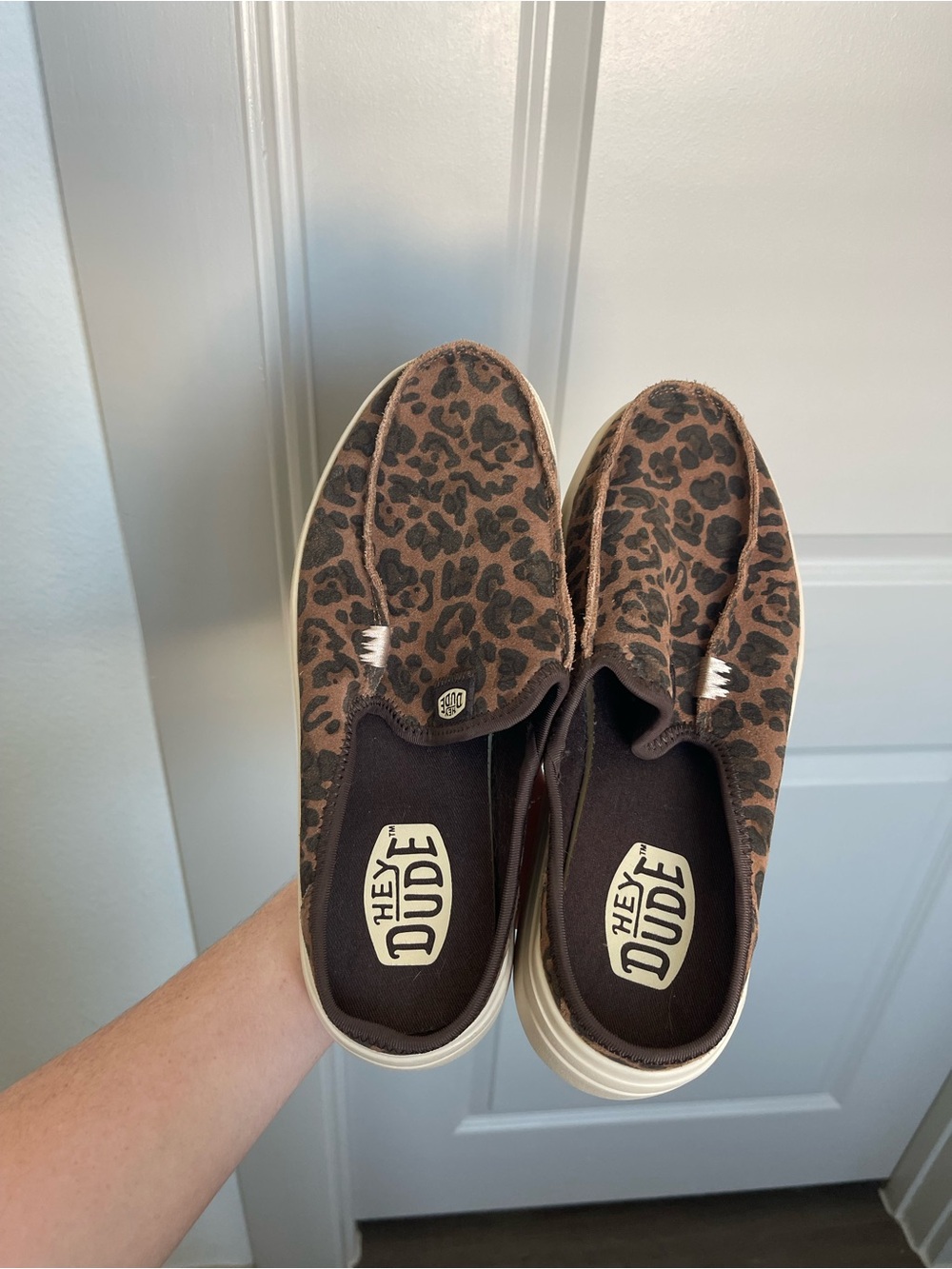 Hey Dude Brown Leopard Slip-On Shoes